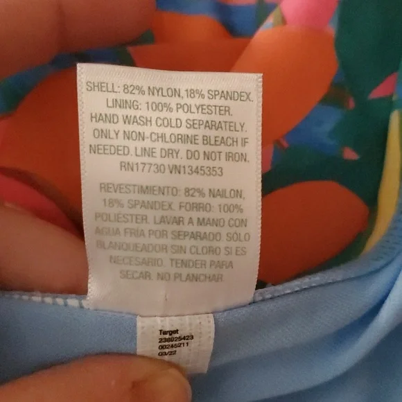 Kona Sol Bright Floral Bikini Size Extra Large High-Rise Bottoms Tie Top - Picture 10 of 12